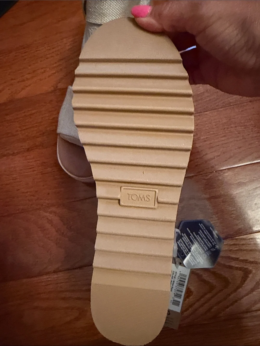 NWT TOMS Wedge Platform Sandals in Light Beige
